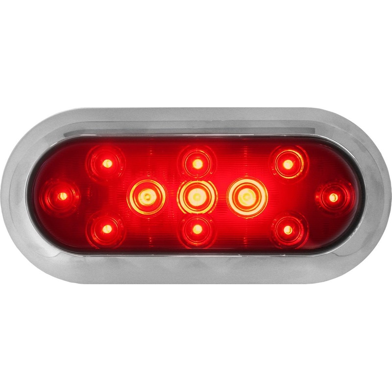 PM   1223R-4   Red Tail & Stop   LED Surface-Mount Oval Lights Single
