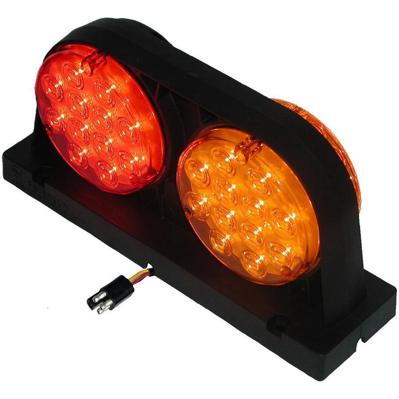 PM   318R-P   Curbside, 4-Pin Plug   LED Agricultural S-T-T & Warning Light