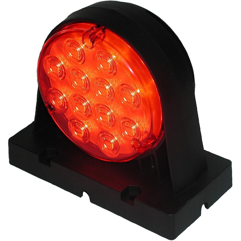 PM   319R   Red w-Stripped Wires   LED Agricultural S-T-T & Warning Light