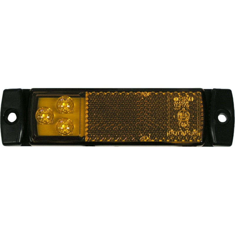 PM   P1203A   Amber   ECE & DOT Compliant Marker & Outline Lights w-Integral Reflex Single