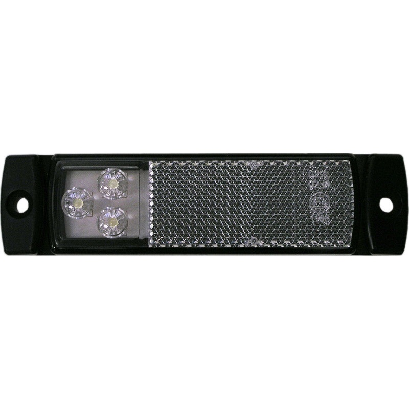 PM   P1203C   White    ECE & DOT Compliant Marker & Outline Lights w-Integral Reflex Single