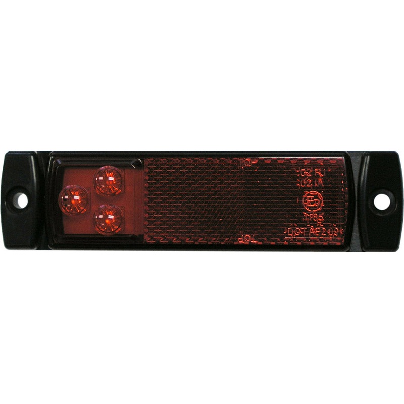 PM   P1203R   Red   ECE & DOT Compliant Marker & Outline Lights w-Integral Reflex Single