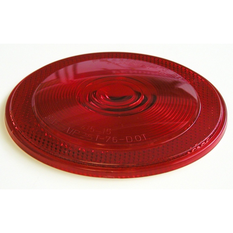 PM   415-15R   Red Lens w-Reflex   Round S-T-T Replacement Lens