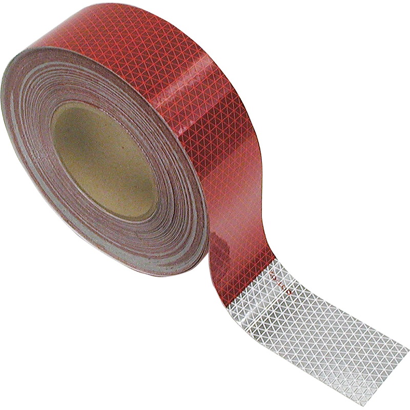 PM   465-5   1000 CP Red-White 1″ Wide Roll   Reflective Marking Tape