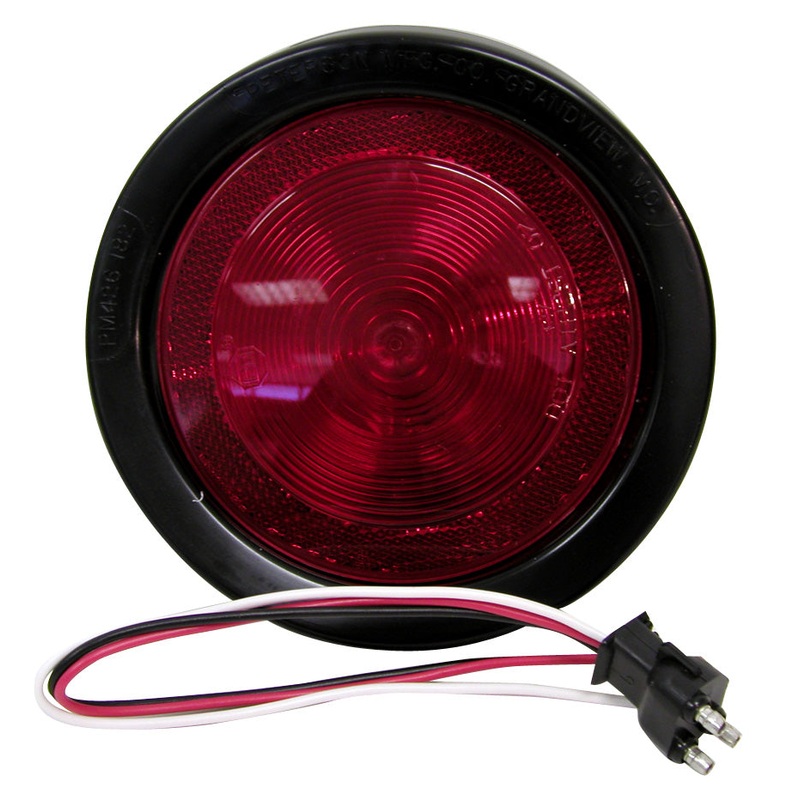 PM   827KR   Red w-Reflex Kit   4″ Round LED Stop, Turn & Tail Lights w-Reflex