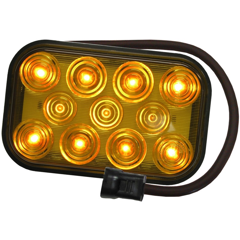 PM   850A-1P   Amber w-Plug   Rectangular LED Amber Rear Turn Signal Single