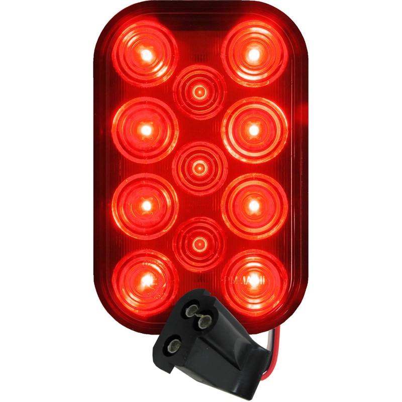 PM   850R-1P   Red w-Plug   Rectangular LED Rear Stop-Turn-Tail Light