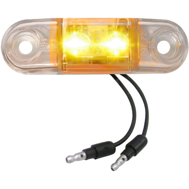 PM   168CA-BT2   Amber w-Clear Lens   LED Clear Mini Clearance-Side Marker Light Single
