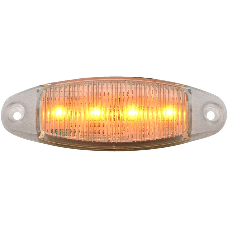 PM   178A-MVC   Amber Multi-Volt w-Clear Lens   LED Clear Lens Oval Clearance-Marker Light Single