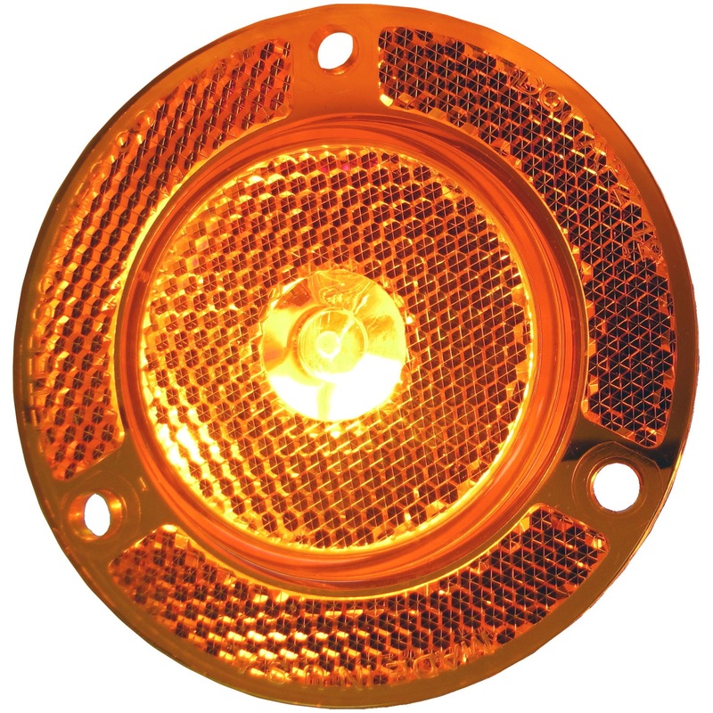 PM   190FA   Amber   2″ LED Clearance-Side Marker w-Reflex Single