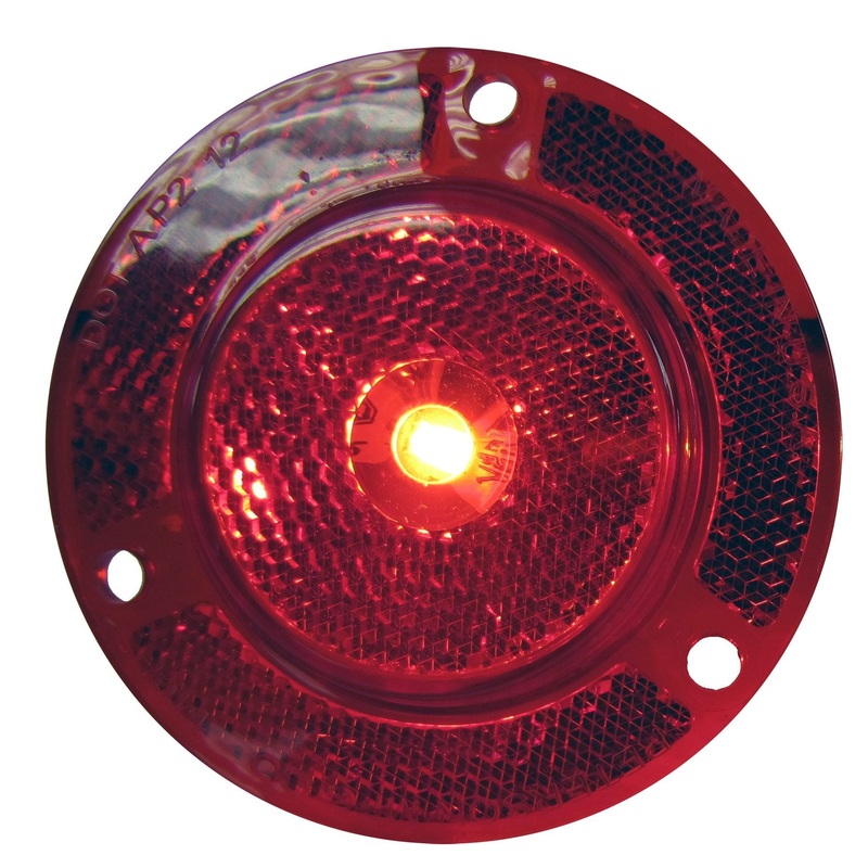 PM   190FR   Red   2″ LED Clearance-Side Marker w-Reflex Single