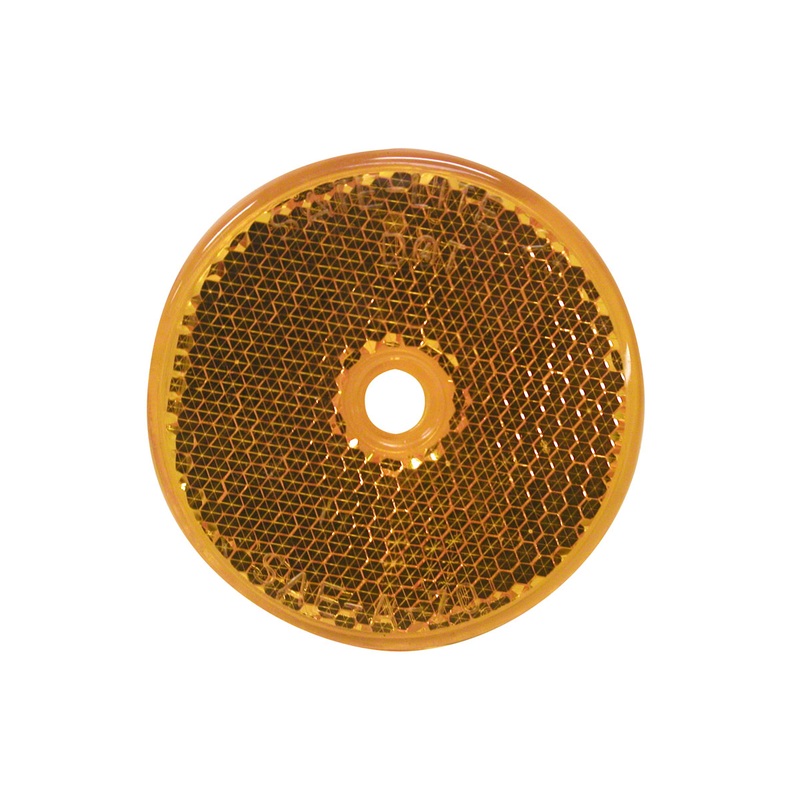 PM   B477A   Amber   Round Center-Mount Reflector