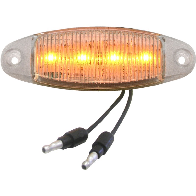 PM   M178CA-BT2   Amber w-Clear Lens, .180 Bullets   LED Clear Lens Oval Clearance-Marker Light