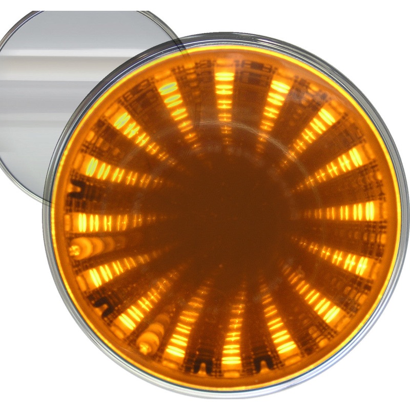 PM   M274A   Amber Tunnel, 2″   Round LED Auxiliary Tunnel Lights w-3D Illusion