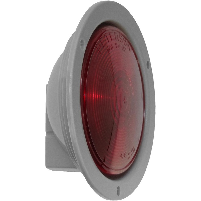 PM   M424R   Red w-Flange   Round 4″ Stop, Turn, & Tail Light