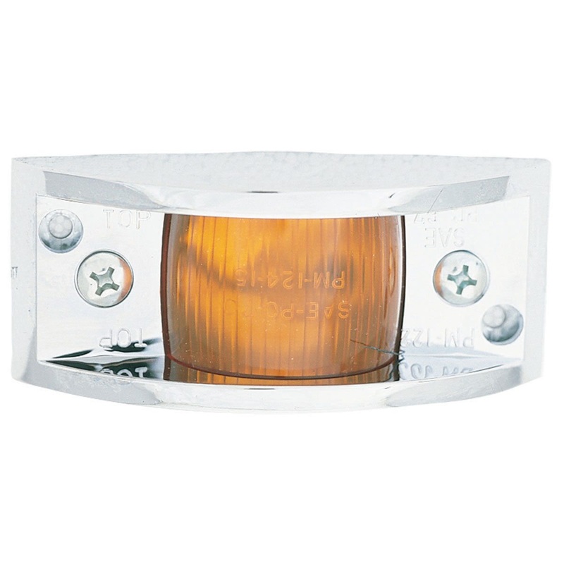 PM V122XA Amber Vanguard II Chrome Clearance & Side Marker Light (6 Pcs)