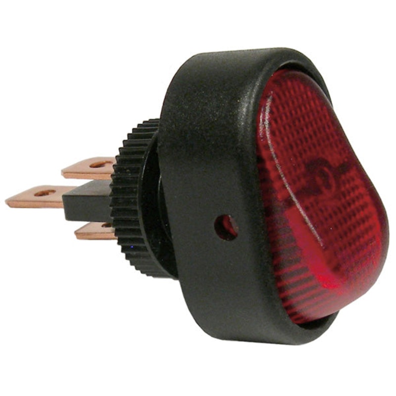 PM V5580PT   Red On-Off Oblong Rocker Switch
