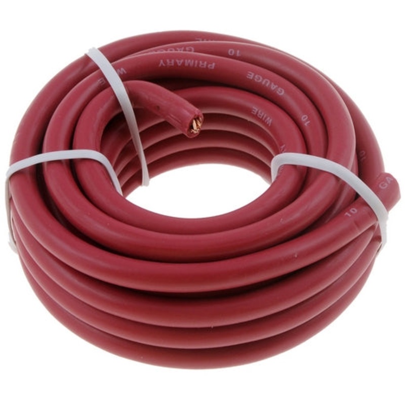 PM V81101PT   10 AWG Red Primary Wire 10′