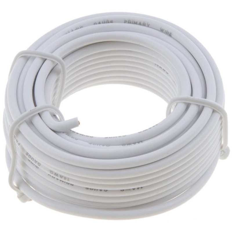 PM V81147PT   14 AWG White Primary Wire 20′