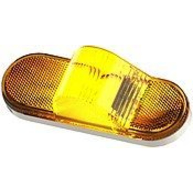 LumenX 356A Oval LED Mid-Turn Marker Light w-Reflex, Amber Grommet Mount