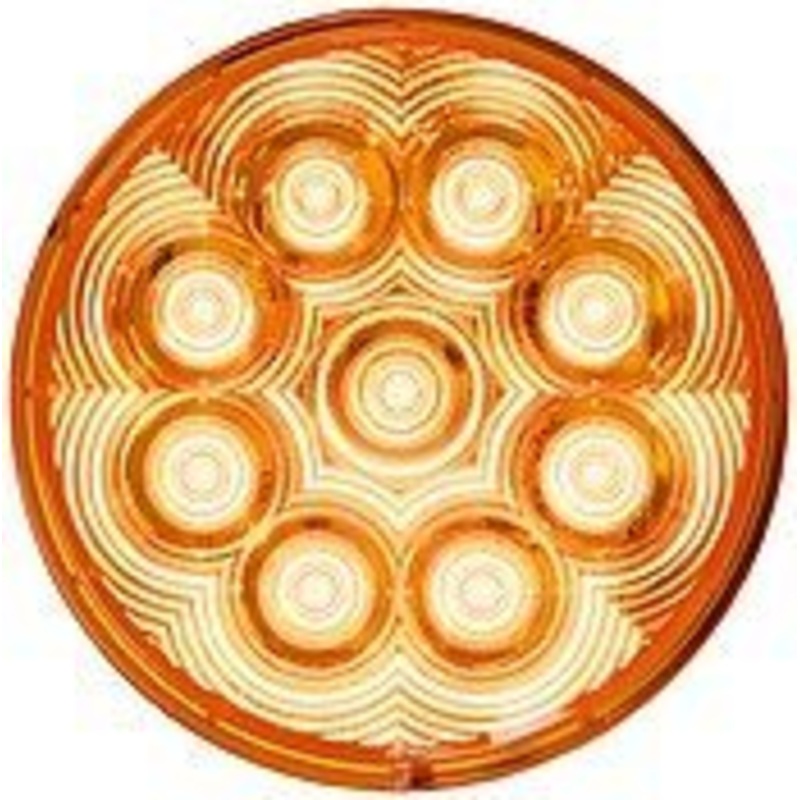 LumenX 817SA-9 LED Round Class 1 Strobing Lights, Amber Grommet Mount