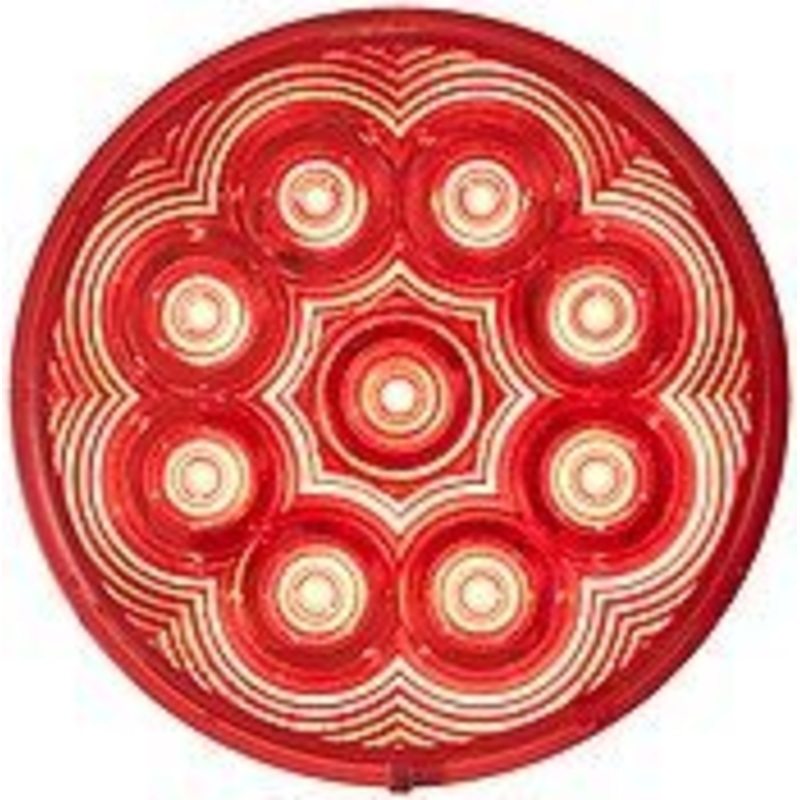 LumenX 817SR-9 LED Round Class 1 Strobing Lights, Red Grommet Mount