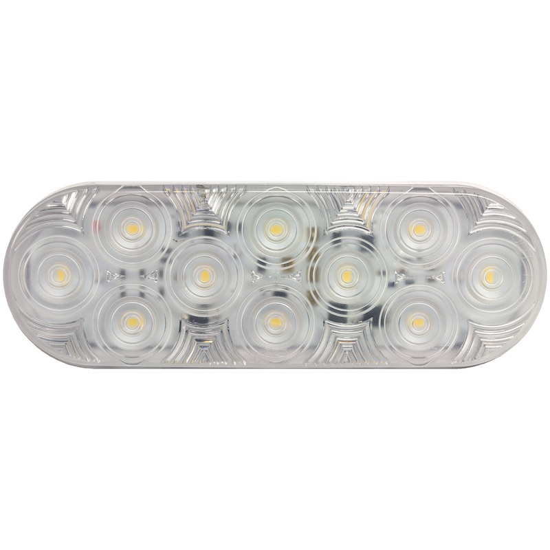 LumenX 820SW-10 LED Oval Class 1 Strobing Lights, White Grommet Mount