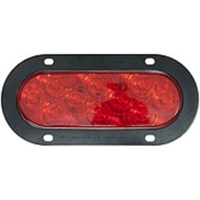 LumenX   M823R-10   Red Flange Mount   Oval LED Stop, Turn & Tail Light, AMP