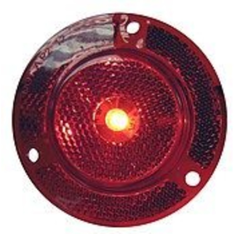 PM M189FR  2-1-2″ LED Clearance Marker w- Reflex & Flange, Red