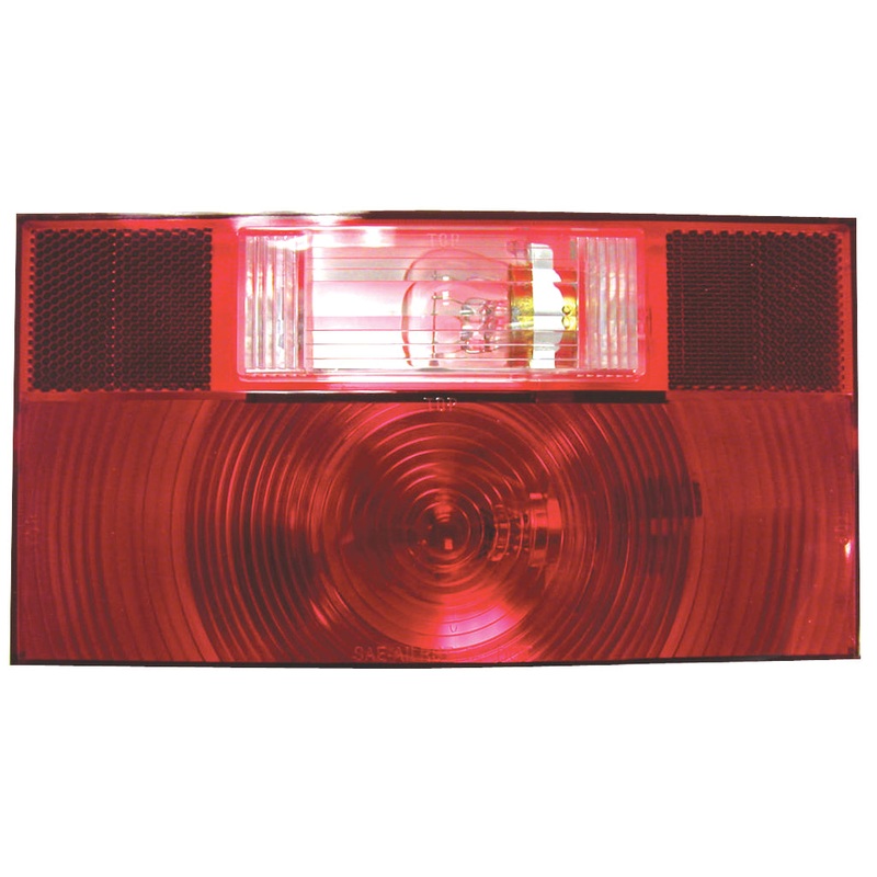PM V25912 Red w-Back-Up Light RV Stop, Turn, & Tail Light w-Reflex (10 Pcs)