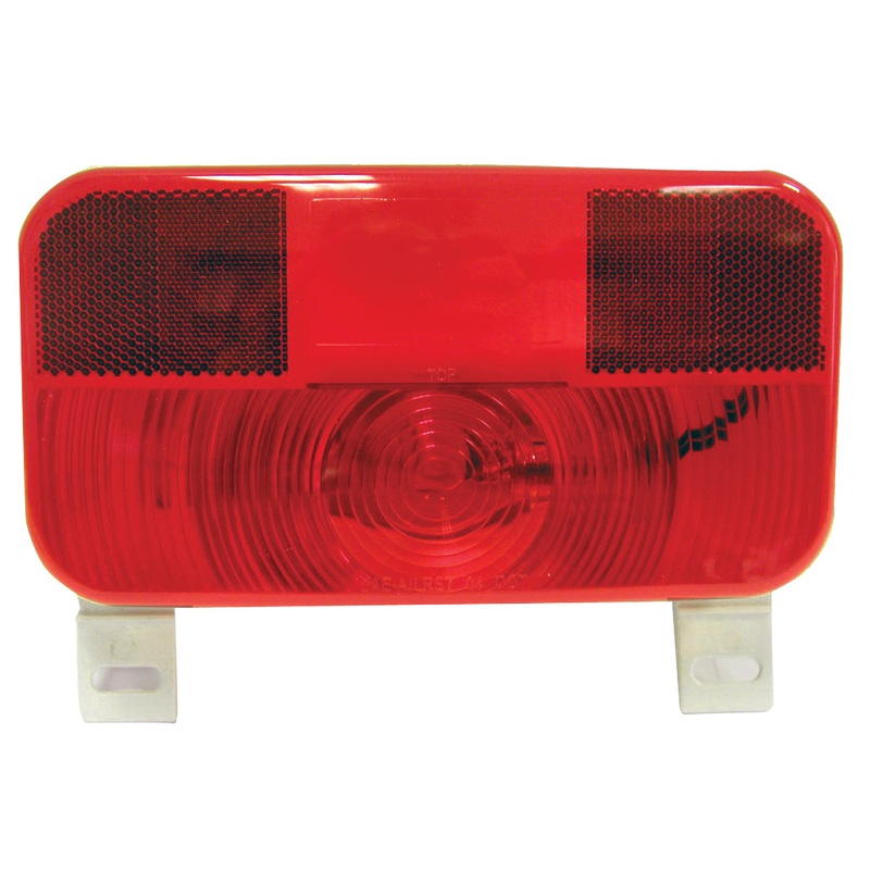 PM V25923 Red w-License Light & Bracket RV Stop, Turn, & Tail & License Light w-Reflex (10 Pcs)