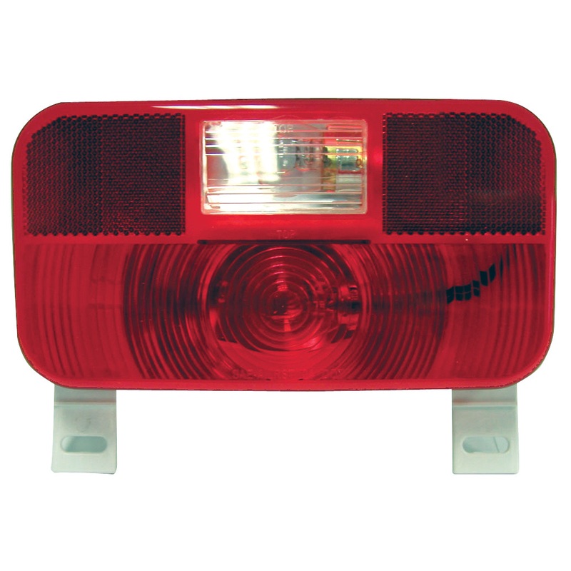 PM V25924 Red w-License Light, Bracket, Back-Up RV Stop, Turn, & Tail & License Light w-Reflex (10 Pcs)