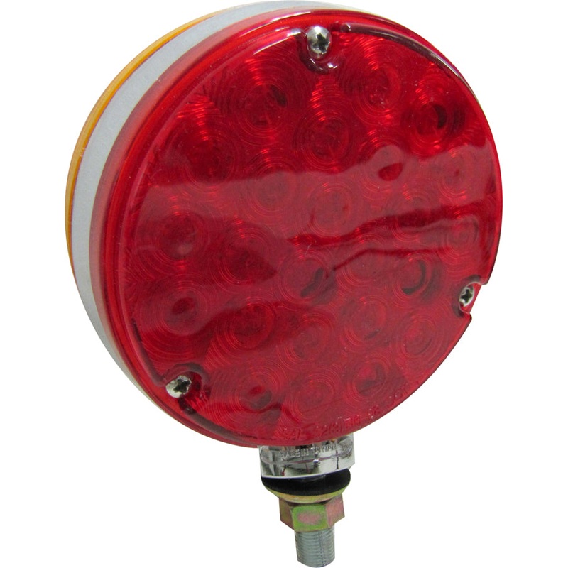 PM V338-2 Amber-Red LED Double-Face Round Park & Turn Light (6 Pcs)
