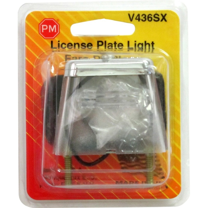 PM V436SX Clear Chrome, Stud-Mount License Plate Light (6 Pcs)