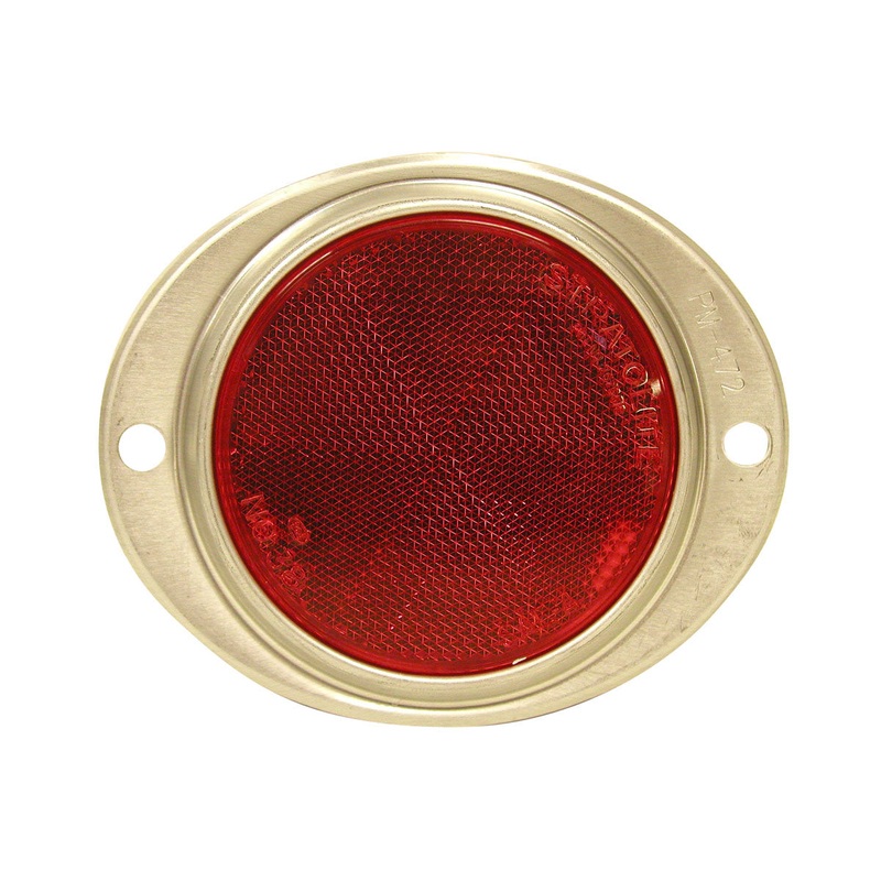PM V472R Red Aluminum Oval Reflector (12 Pcs)