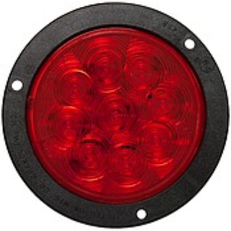 LumenX   824R-9   Red Flange Mount  4″ Round LED Stop, Turn & Tail Lights, PL3