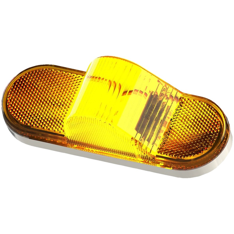 LumenX PM 356AF Oval LED Mid-Turn Marker Light w-Reflex, Amber Flange Mount