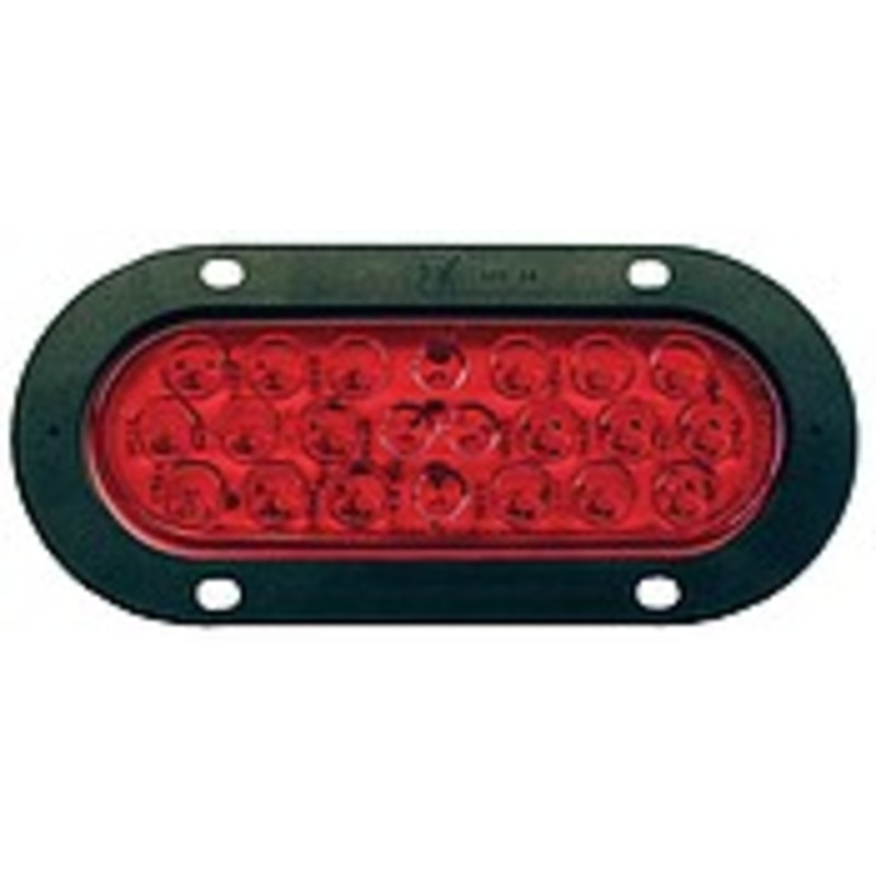 Piranha  LED   M823R-22  6″ Oval Red Flange Mount
