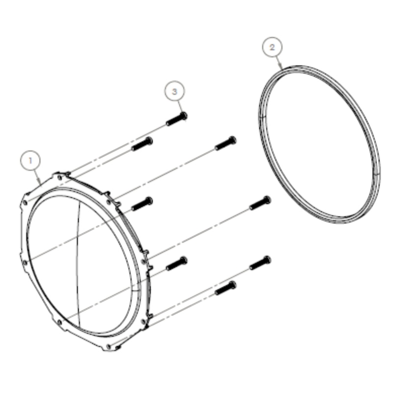 TYRI 53-173-1 D18 Lens Kit, Narrow Symmetric(Flood), gasket and screws
