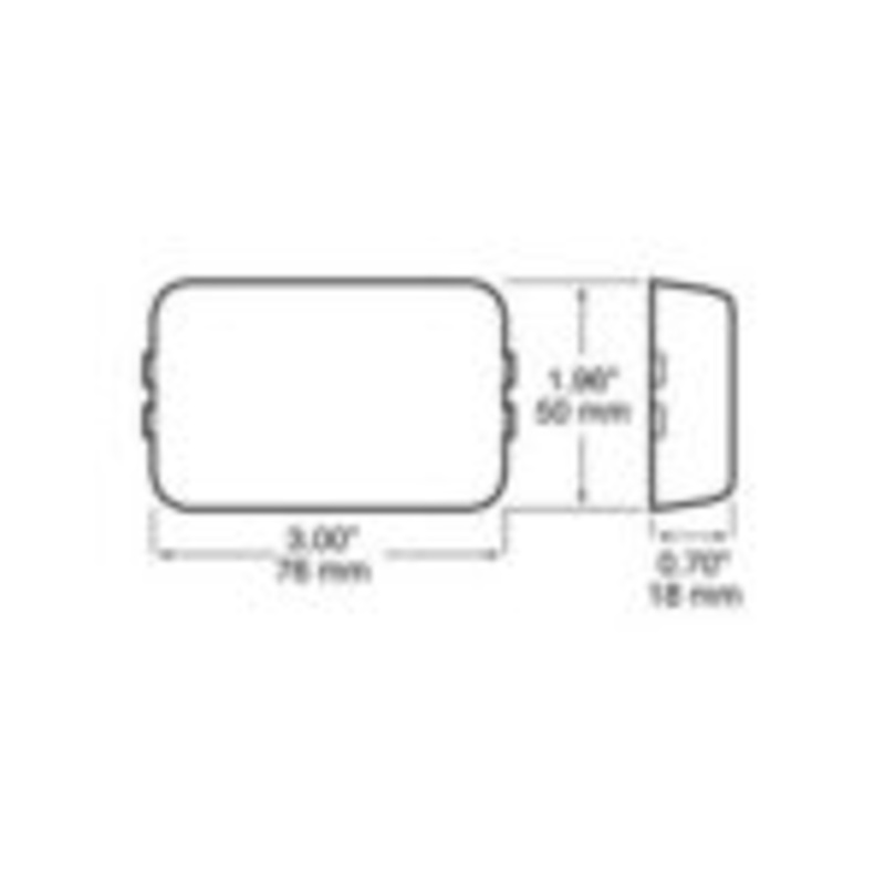 M129R LED Market/Clearance, P2, Rectangular Red