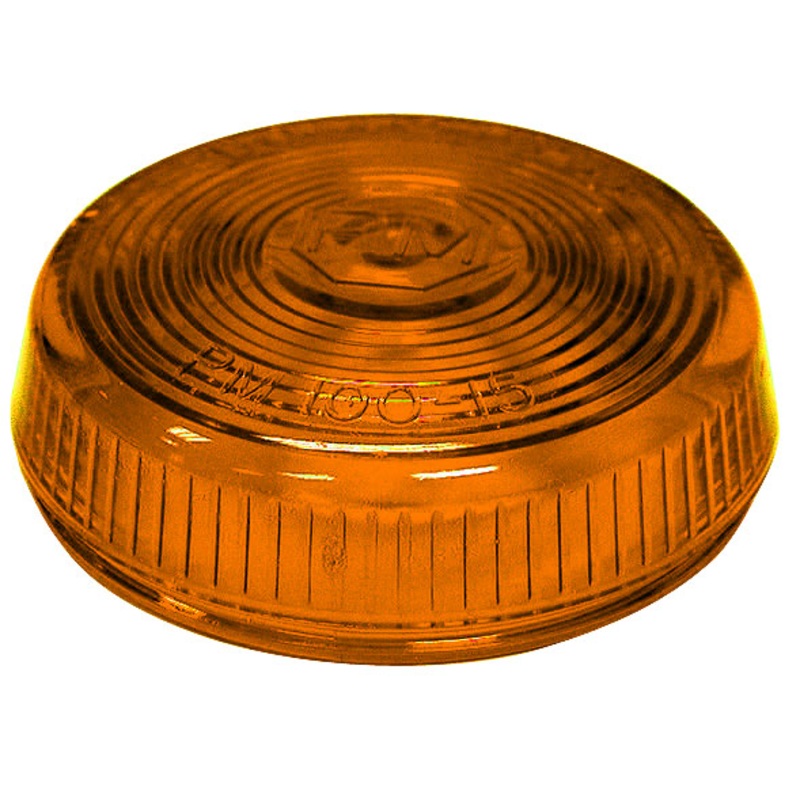 PM   100-15A   Amber Lens   Round Clearance-Side Marker Replacement Lens Single