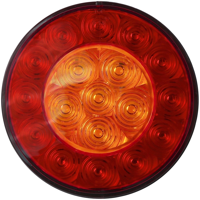 PM 2217A-R LED ECE-Compliant Combination Stop, Rear Turn & Tail Light, red/amber combo, grommet mt 50 Piece Carton