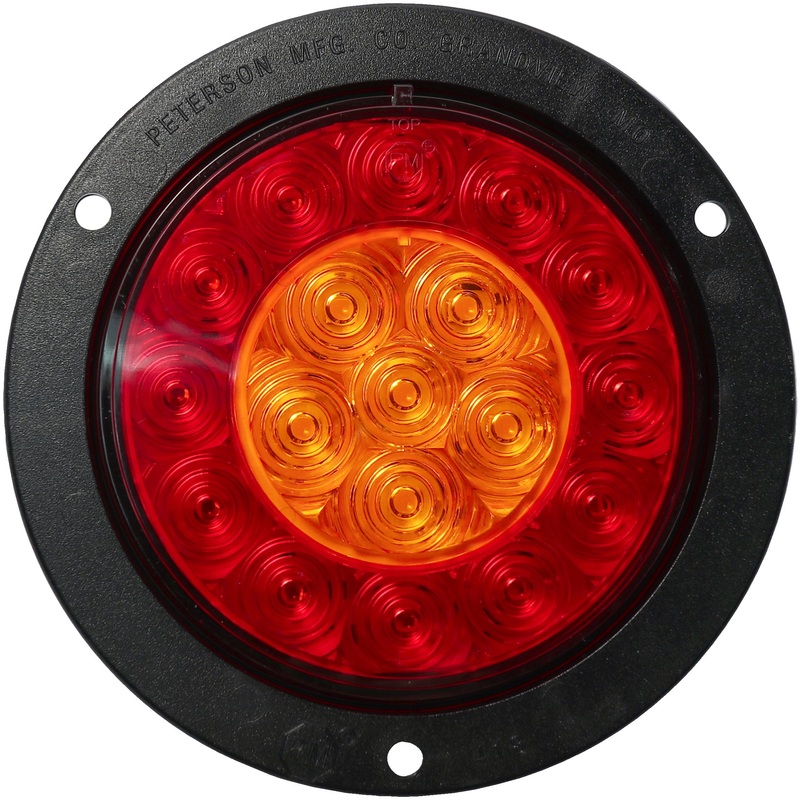 PM 2218A-R LED ECE-Compliant Combination Stop, Rear Turn & Tail Light, red/white combo, flange mount Single