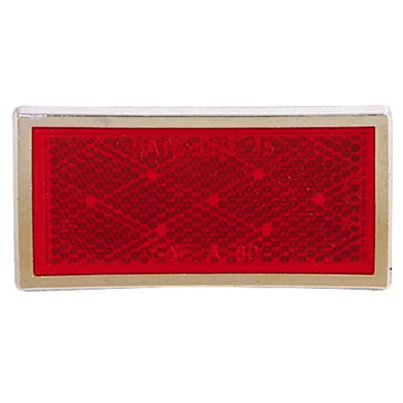 PM 484R   Red, Chrome   Rectangular Quick-Mount Reflectors (2 piece poly-bag) 2 reflector polybag
