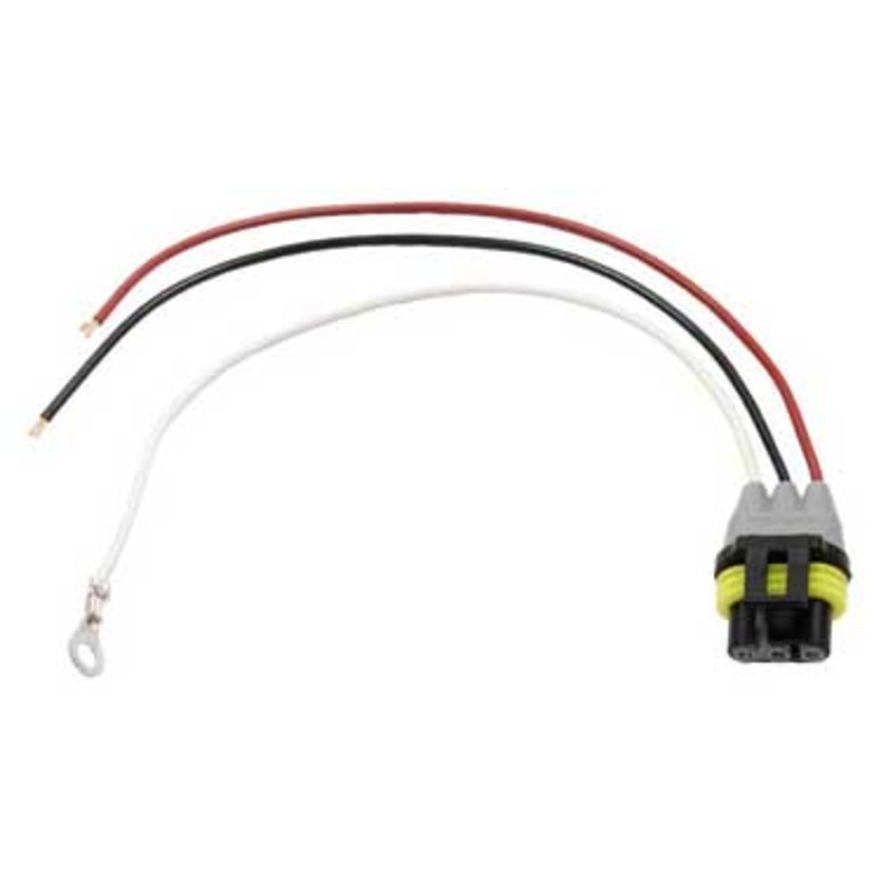 PM   817-49  LED Plug, 3-Wire, Molded AMP, w/ Stripped Lead, Ring Terminal Single