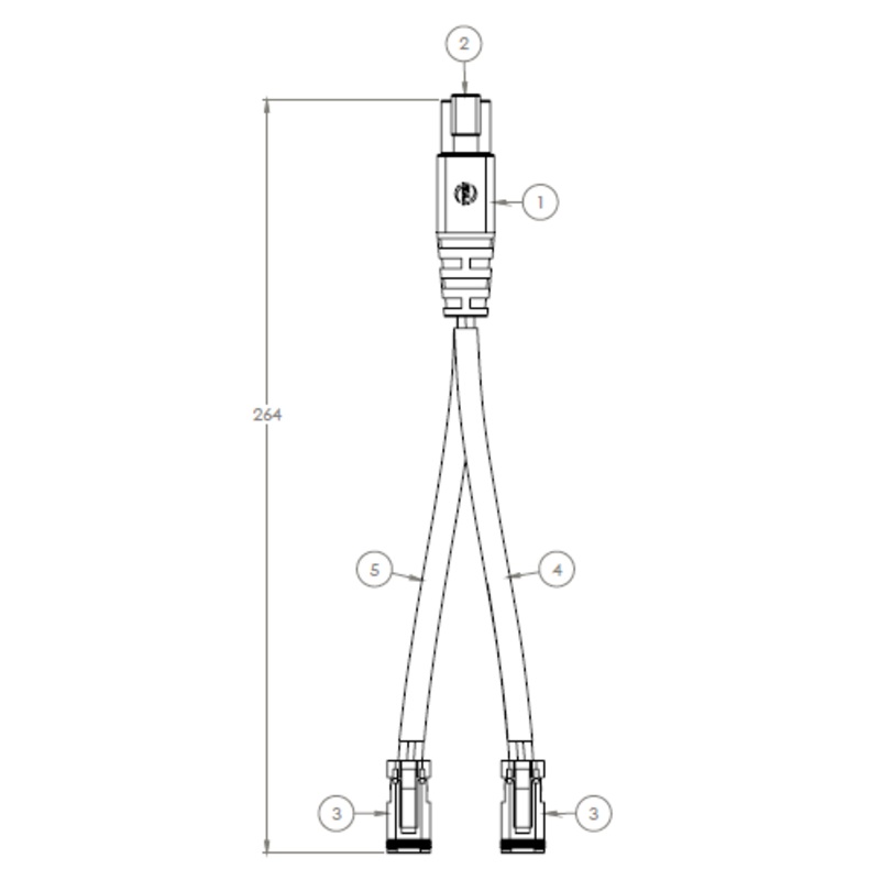 TYRI 07-179   Deutsch Splitter Harness,  266mm